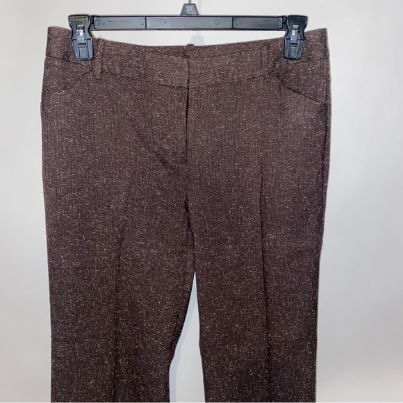 Studio Works Womens Dress Pants Slacks Size 10 Brown Herringbone Polyester Rayon - Picture 3 of 14